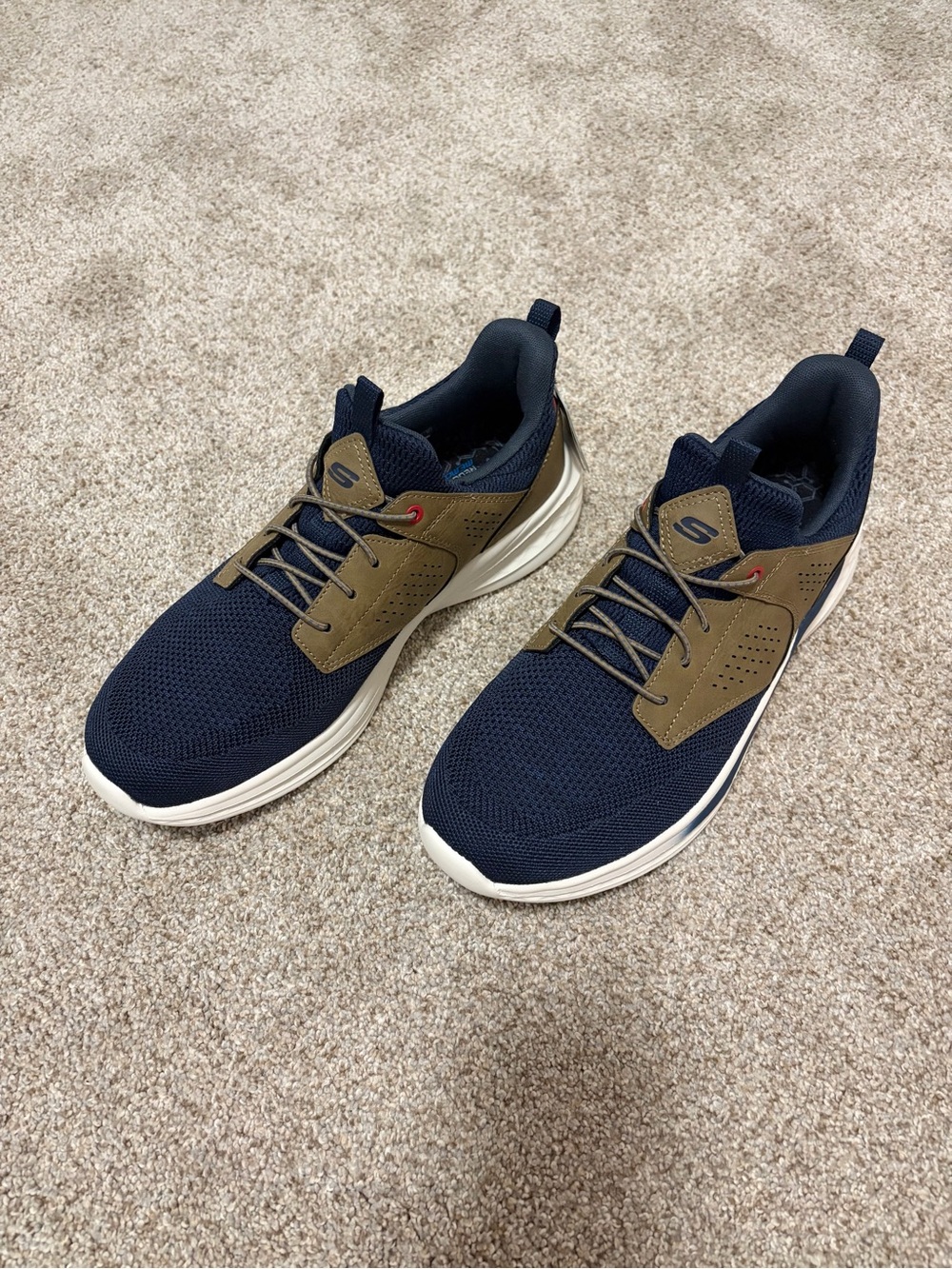 Skechers Men’s Casual Comfort  Slade - Breyer Slip-on Sneakers; Blue & Tan;10